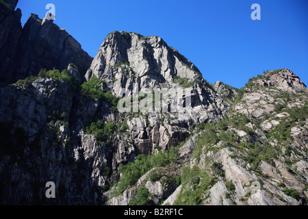 Norvegia Lysefjorden Lysefjord Prekestolen pulpito Rock Foto Stock