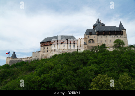 Il castello di Karlstein vicino a Praga Foto Stock