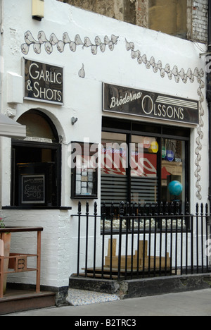 Aglio e scatti ristorante svedese in Greco Street, Soho, Londra, Inghilterra Foto Stock