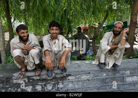 A sud di lavoratori pakistani in Hunza Valley nel Nord Pakistan Foto Stock