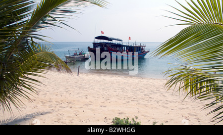 La sabbia bianca Chong Beach Cham isola storica Hoi An Vietnam Foto Stock