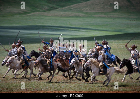 Gengis Khan's ottocentesimo anniversario Festival di Eurasia una nuova promulgazione della unificazione delle tribù mongola Foto Stock