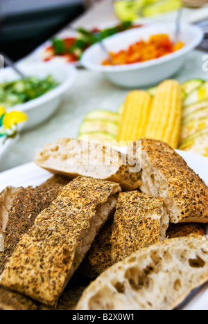 Appena tagliato il pane Foto Stock