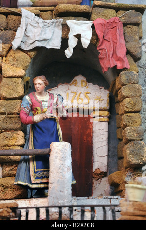 Dettaglio del presepe napoletano Museo Nacional de Escultura policromato Museo Nazionale di scultura lignea policroma Valladolid Foto Stock