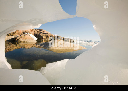 La fusione degli iceberg dal ghiacciaio jacobshavn a Ilulissat in Groenlandia Foto Stock