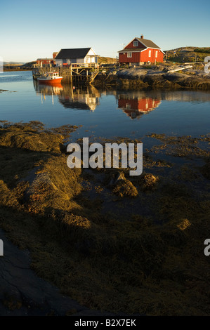 In tarda serata a Sør Gjaeslingan in Vikna, Norvegia. Foto Stock