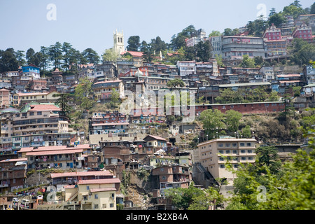 Vista della bidonville in Shimla, Himachal Pradesh, India Foto Stock