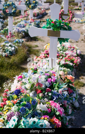 Un Inuit sepoltura nel cimitero ad Ilulissat in Groenlandia Foto Stock