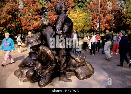 Washington DC National Mall Vietnam War Nurses Memorial. Vietnam Woman's Memorial Foto Stock