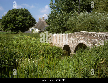 Regno Unito Inghilterra Dorset Bockhampton inferiore ponte sul fiume Frome Foto Stock