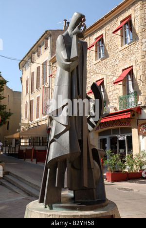 Statua di Nostradamus in Salon-de-Provence, Francia Foto Stock