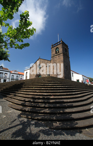 Sao Miguel Arcanjo chiesa nella città di Vila Franca do Campo. Sao Miguel island, Azzorre, Portogallo Foto Stock