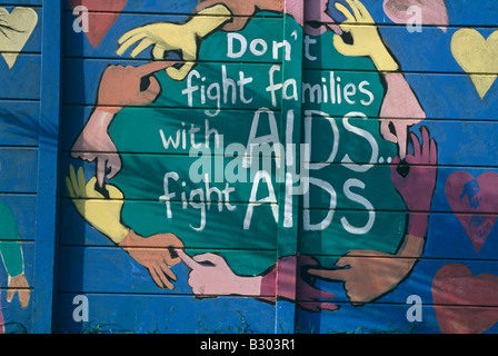 AIDS graffiti. Johannesburg, Sud Africa. Foto Stock