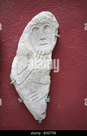 La stele incisioni sono state scoperte in Hakkari Anatolya sono visualizzati nel museo di Van, Turchia Foto Stock