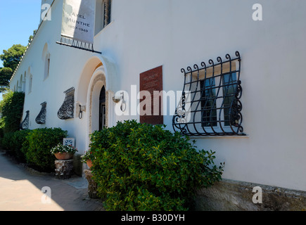 La Villa San Michele, ex casa del medico svedese Axel Munthe. Il villaggio di Anacapri, Isola di Capri, Campania, Italia, Europa. Foto Stock
