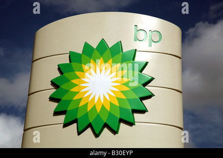 BP logo su Londra stazione di benzina Foto Stock