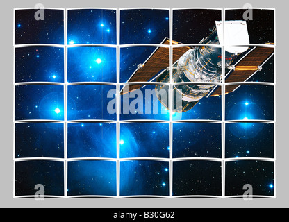 Piastrellate fotografia della NASA telescopio Hubble nello spazio esterno Foto Stock