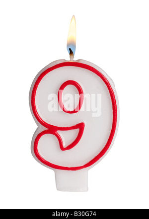 Candela numero 9 Foto Stock