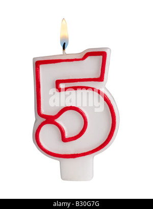 Candela numero 5 Foto Stock