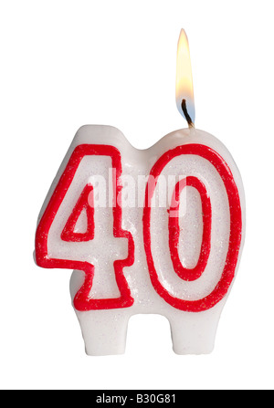Numero 40 candela Foto Stock