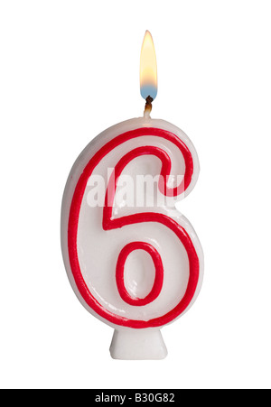 Candela numero 6 Foto Stock