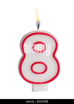 Candela numero 8 Foto Stock