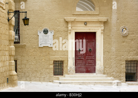 Angolo di strada in Mdina, Malta Foto Stock