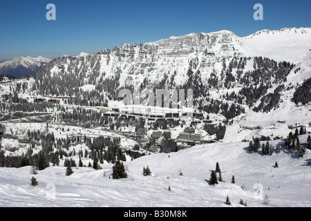 Flaine Ski Resort Gran Massiccio Foto Stock