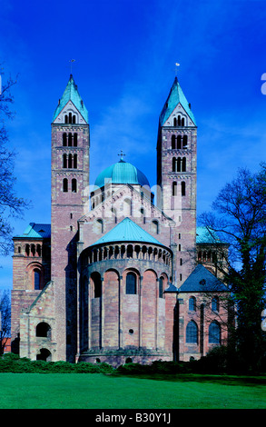 La Cattedrale di Speyer visto dal lato est Foto Stock