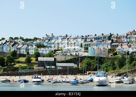 La spiaggia principale a New Quay Foto Stock