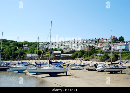 La spiaggia principale a New Quay Foto Stock