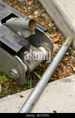 Un close-up di un cric a carrello, UK. Foto Stock