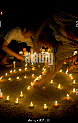 Veglia a lume di candela, Free Tibet Foto Stock