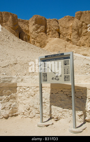 La tomba di Tutankhamon n. 62 in collina sulla riva occidentale del Fiume Nilo Luxor Egitto Foto Stock