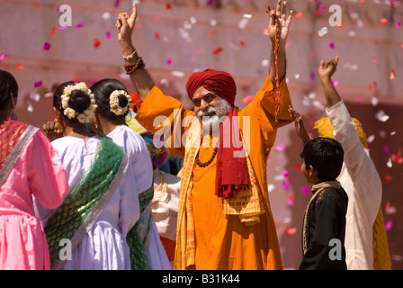 Riprese di 'il ghepardo ragazze : un mondo' presso il Palazzo di Città, Udaipur, Rajasthan, India, subcontinente, Asia Foto Stock