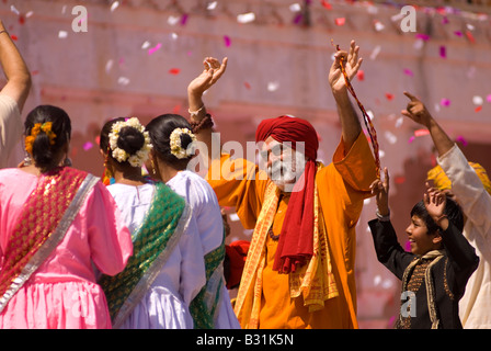 Riprese di 'il ghepardo ragazze : un mondo' presso il Palazzo di Città, Udaipur, Rajasthan, India, subcontinente, Asia Foto Stock