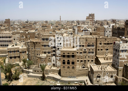 L antica città capitale dello Yemen Sanaa Foto Stock