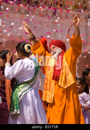 Riprese di 'il ghepardo ragazze : un mondo' presso il Palazzo di Città, Udaipur, Rajasthan, India, subcontinente, Asia Foto Stock