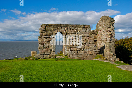 St Patrick Cappella, eventualmente xi secolo rovine, testa di Heysham, vicino a Lancaster, Lancashire, Inghilterra, Regno Unito Foto Stock