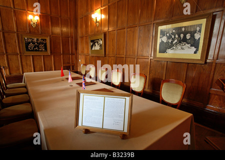 La sala riunioni della conferenza di Yalta, Livadia, Ucraina Foto Stock