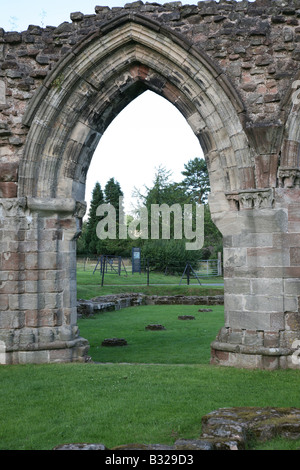 L'inglese del sito del patrimonio delle rovine di Croxden Abbey a Croxden tra Cheadle e Uttoxeter Staffordshire Foto Stock