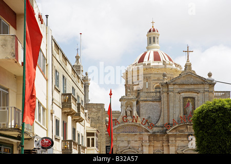 La chiesa di St Paul e la cupola, Rabat, Malta, close-up Foto Stock