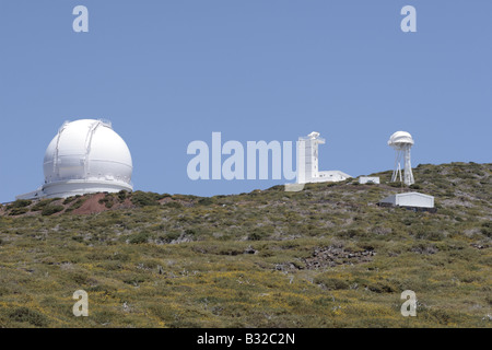 Il Laboratorio di Astrofisica sul Roque de los Muchachos a 2396 metri sopra il livello del mare su La Palma Isole Canarie Spagna Foto Stock