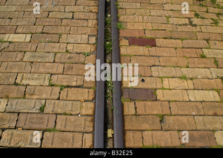 Close up di pavimentazione e filatori Foto Stock