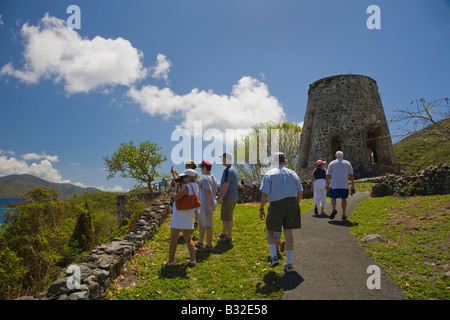 Annaberg Sugar Mill rovine nel Parco Nazionale delle Isole Vergini sull'isola caraibica di San Giovanni nelle Isole Vergini Americane Foto Stock