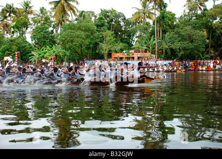 Nehru trofeo boat race a Alleppey,Kerala, India Foto Stock