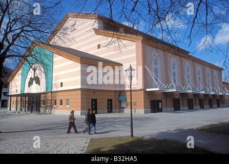 Rappresentazione della Passione a Oberammergau con la Baviera Germania Europa famoso teatro Spielhaus Foto Stock