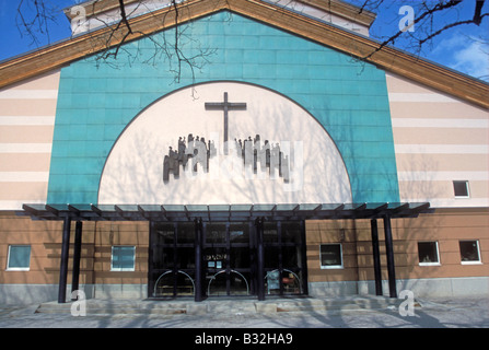 Rappresentazione della Passione a Oberammergau con la Baviera Germania Europa famoso teatro Spielhaus Foto Stock