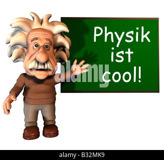 Albert Einstein di fronte a un consiglio di amministrazione Foto Stock