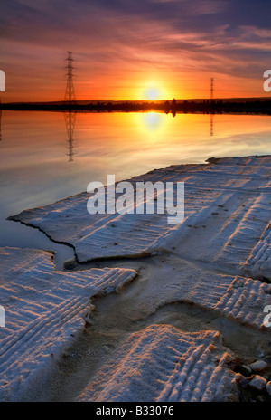 Sunrise saline Foto Stock